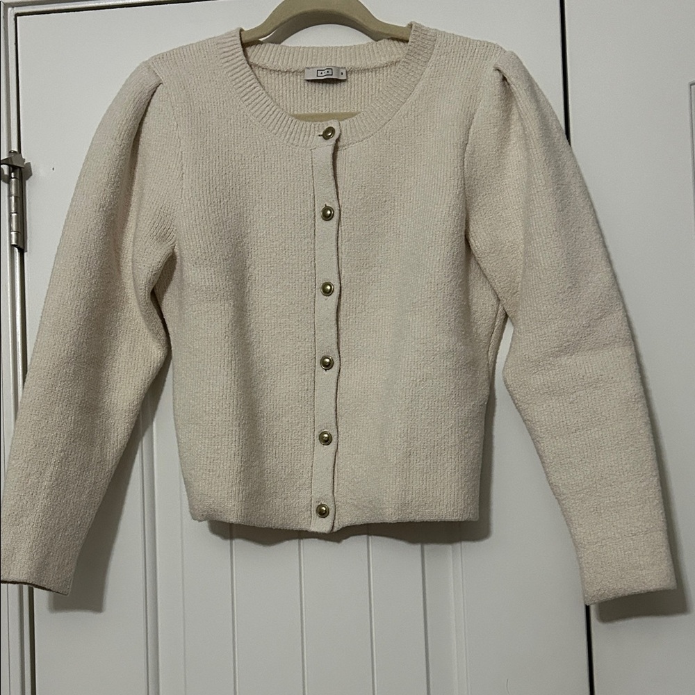 AYR Women's Cream Button-Up Cardigan